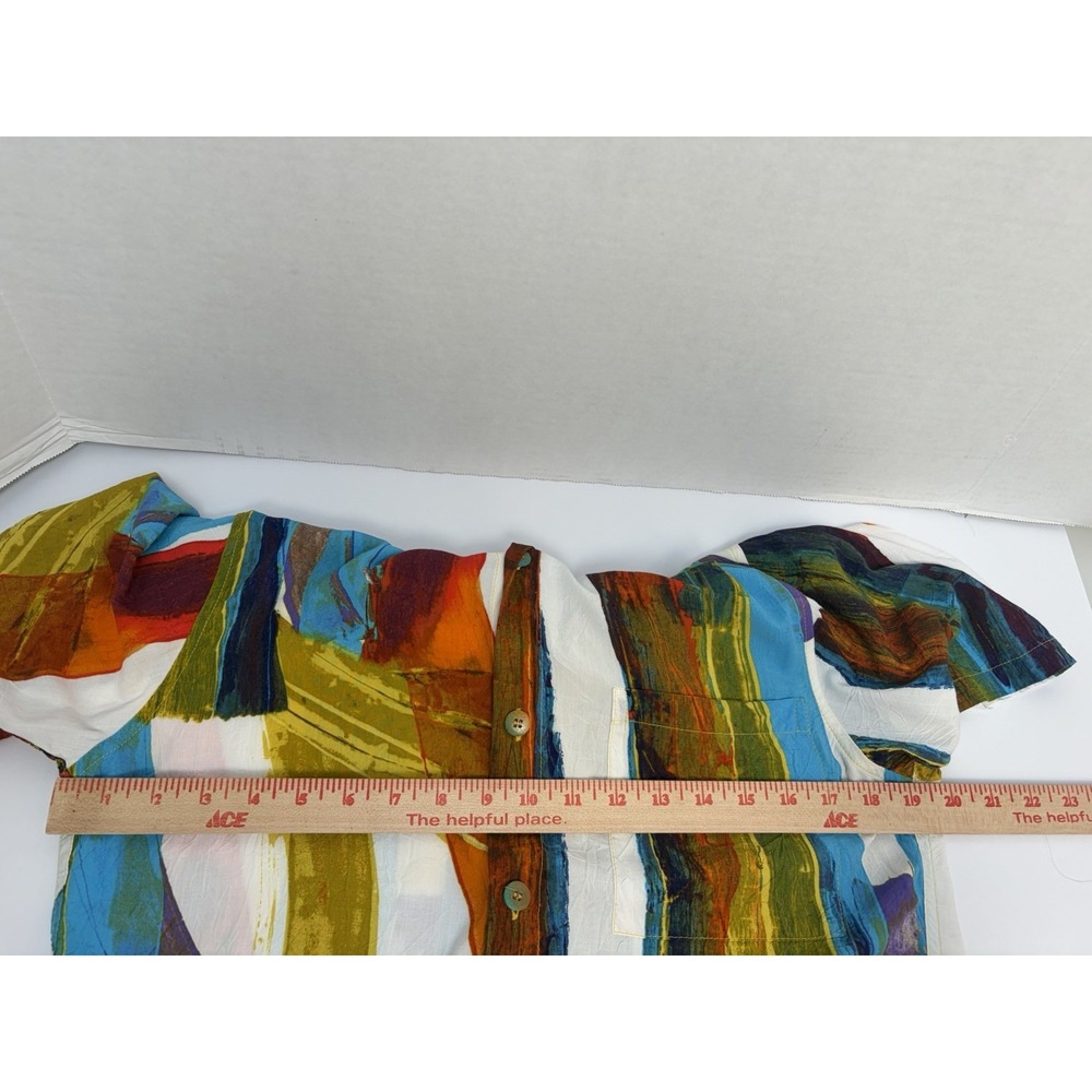 Vintage Jams World Multicolor Abstract Pattern Rayon Shirt Made In  Hawaii Sz XS - Picture 3 of 6